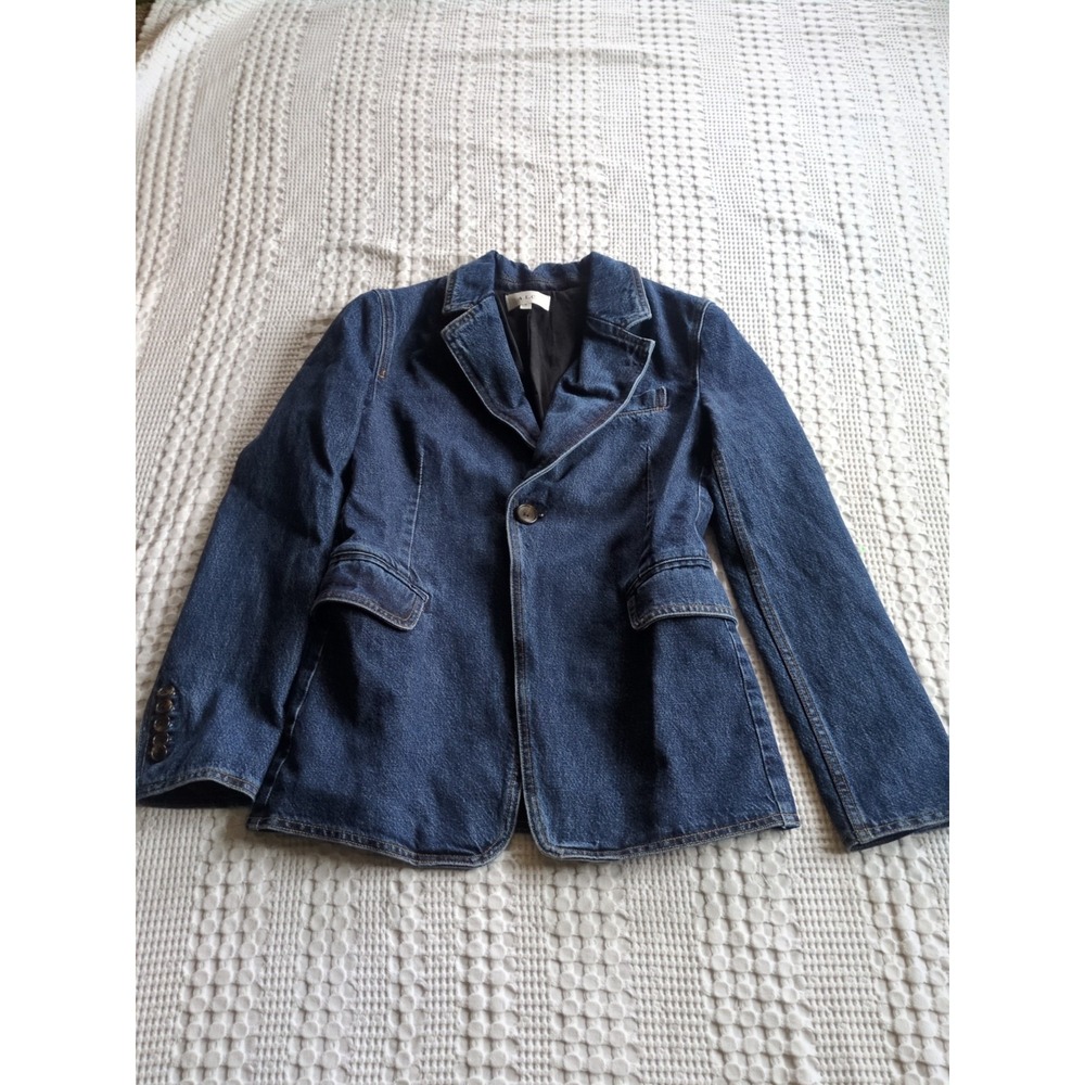 A.P.C. Denim Jacket Blazer Size 0 Blue One Button Office Business